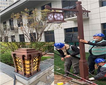 西安小區(qū)庭院燈、柱頭燈項目案例  陜西蘭光路燈廠產品
